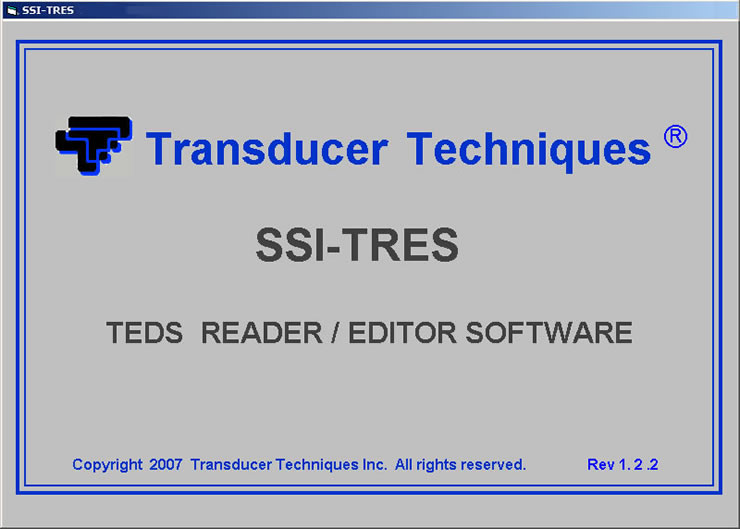SSI-TRES TEDS Reader Editor Software Screen 1