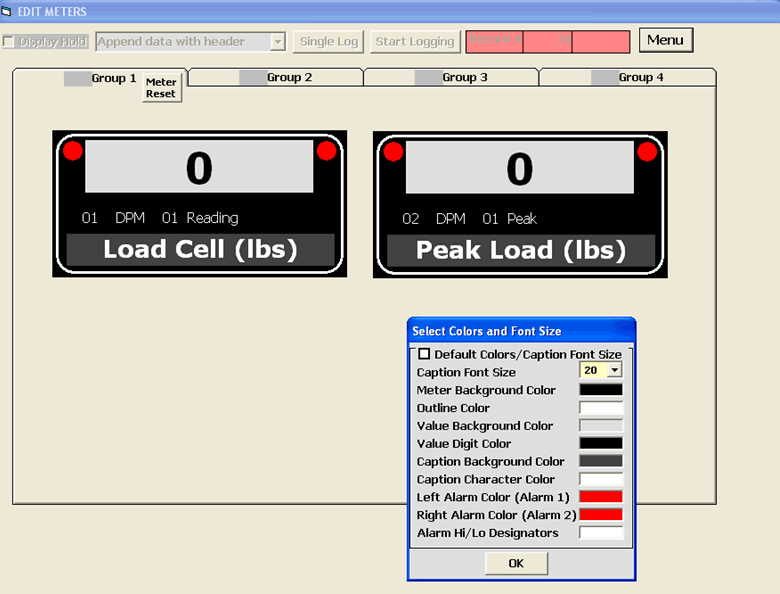 ommon Setup Screen for Simulated DPM-3 Meters - Screen 3