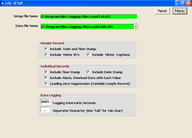 Datalogging Setup Screen